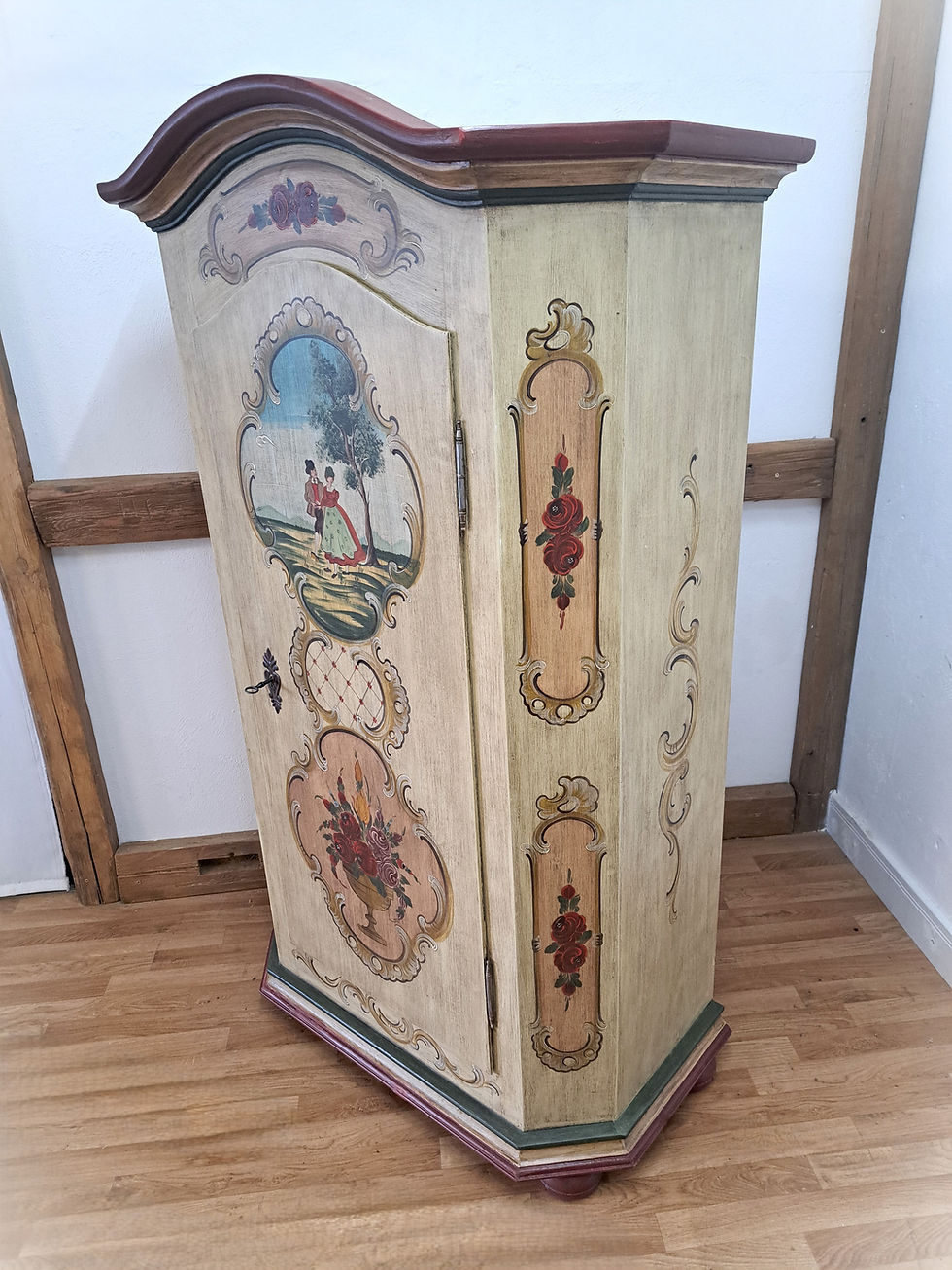 Miniaturbild: Bauernschrank Landhausschrank Kleiderschrank Flurschrank Garderobenschrank bemalt shabby retro Landhausstil