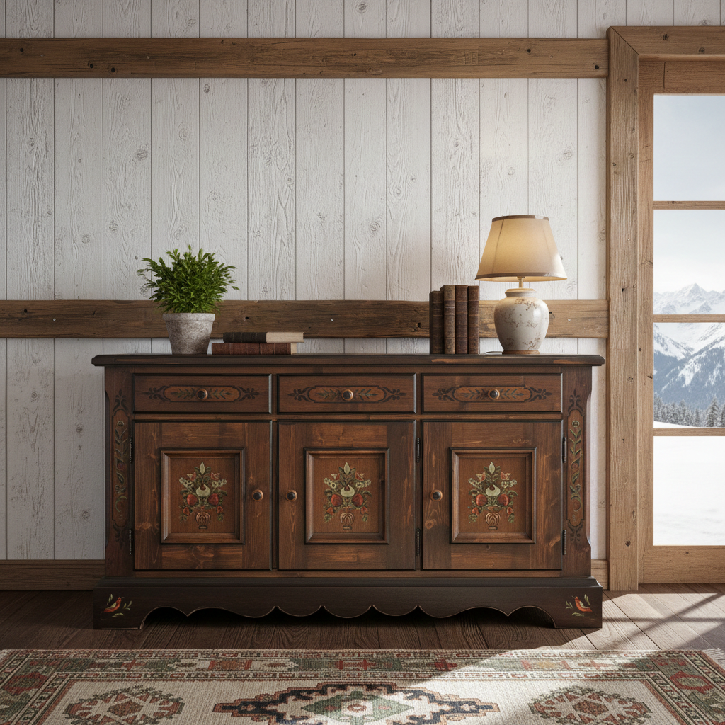 Bauernkommode | Voglauer 1800 braun 3 Türen 3 Schubladen