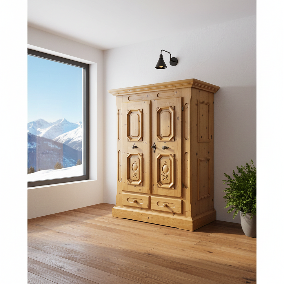 Bauernschrank | Voglauer Anno 1800 Gold Antik 2 Türen 2 Schubladen