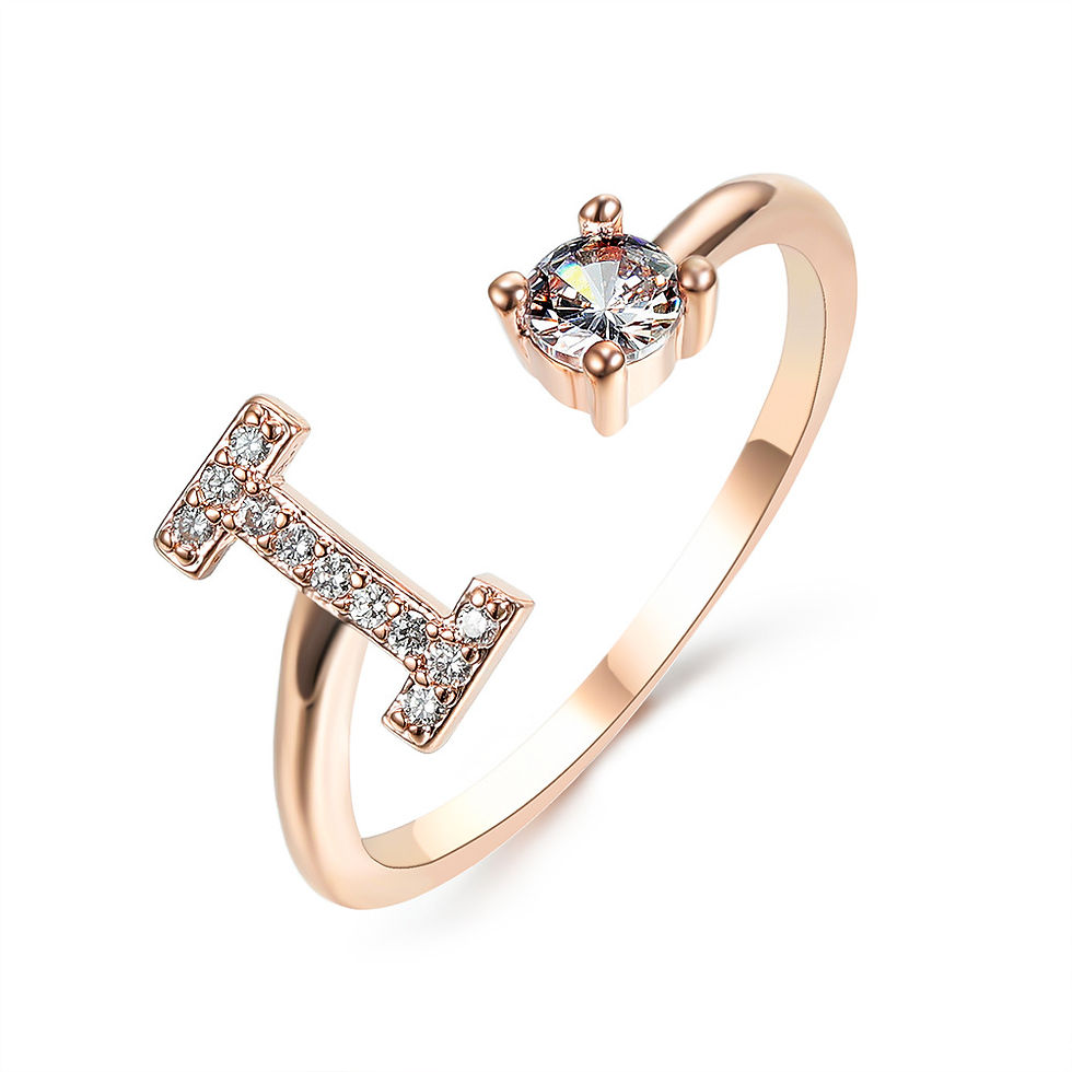 Thumbnail: Adjustable Initial Letter Ring Fashion Jewelry For Women