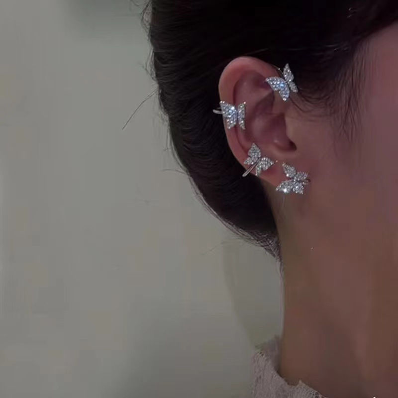 Butterfly Ear Clip And Ear Hook Women