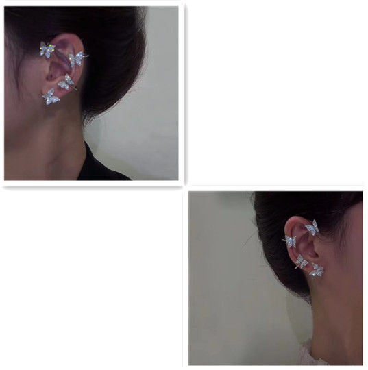 Thumbnail: Butterfly Ear Clip And Ear Hook Women