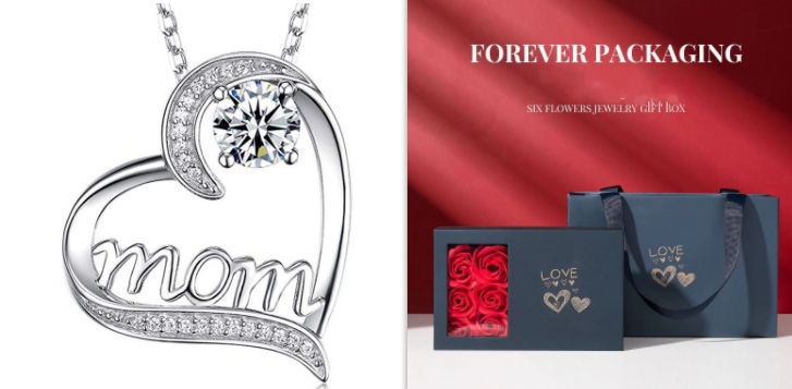 Thumbnail: MOM Heart Claw Fashion Necklace with Zircon