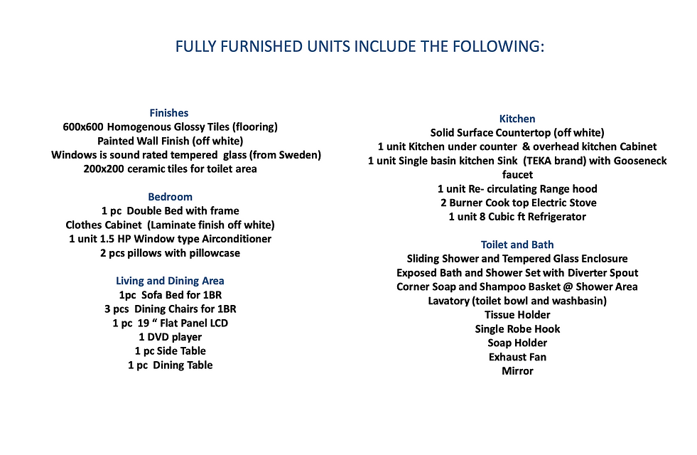 SMDC Light Residences Unit Specifications