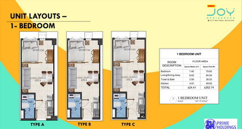 SMDC Joy Residences Unit Type 1 Bedroom 24.41 sqm.png