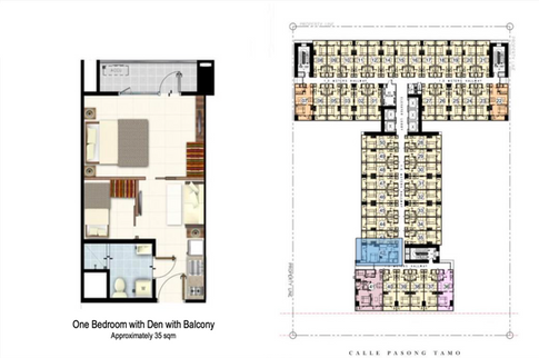 SMDC Red Residences Unit Type 1 Bedroom with Den with Balcony.png