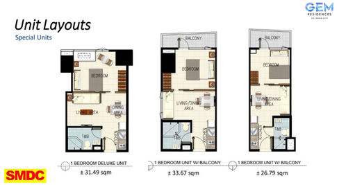 SMDC Gem Residences Unit Layout 1 Bedrooms .jpeg