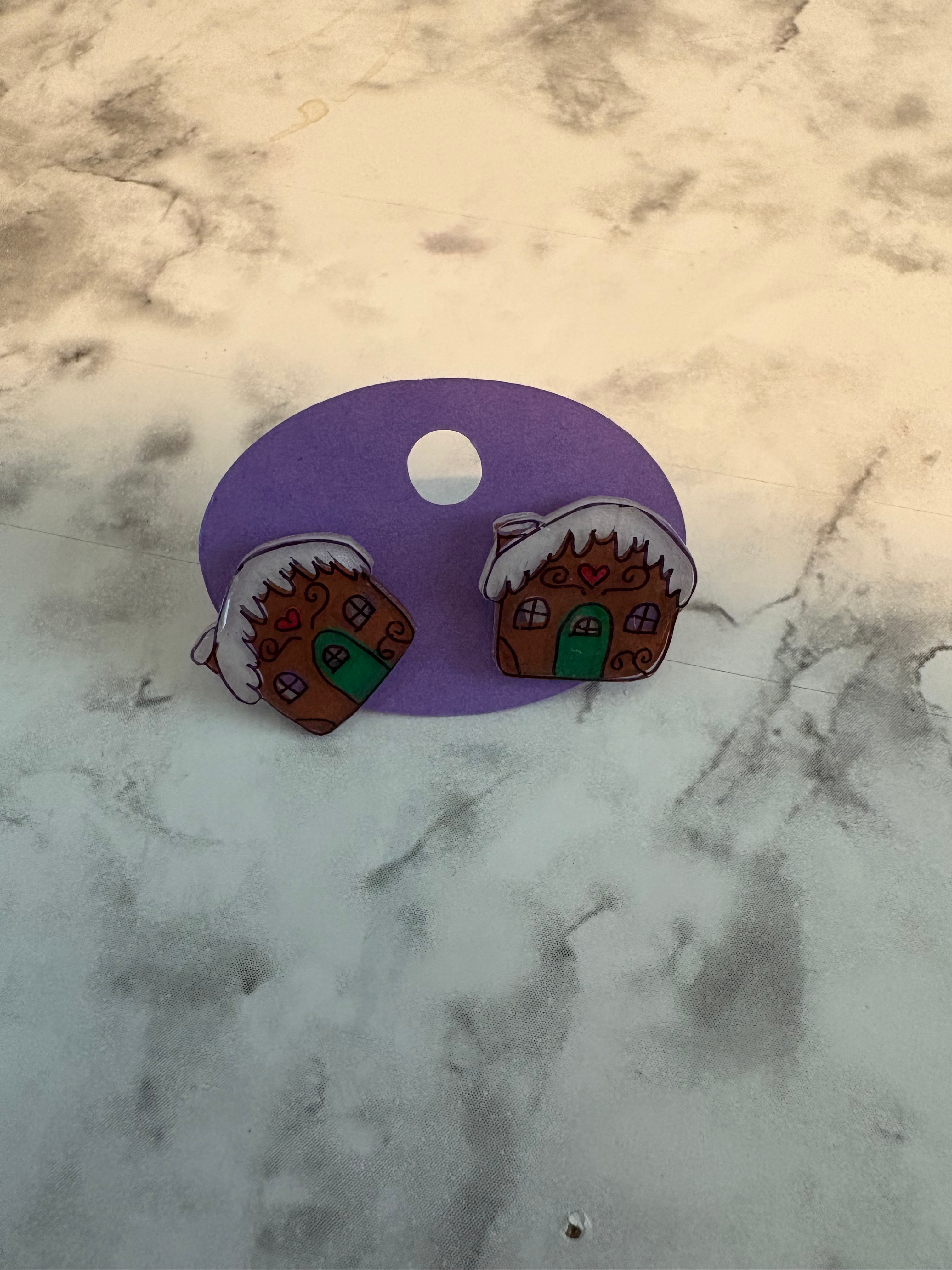 Gingerbread House Earrings