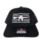 American flag with AR style Rifle- Embordered -Richardson 112 Black