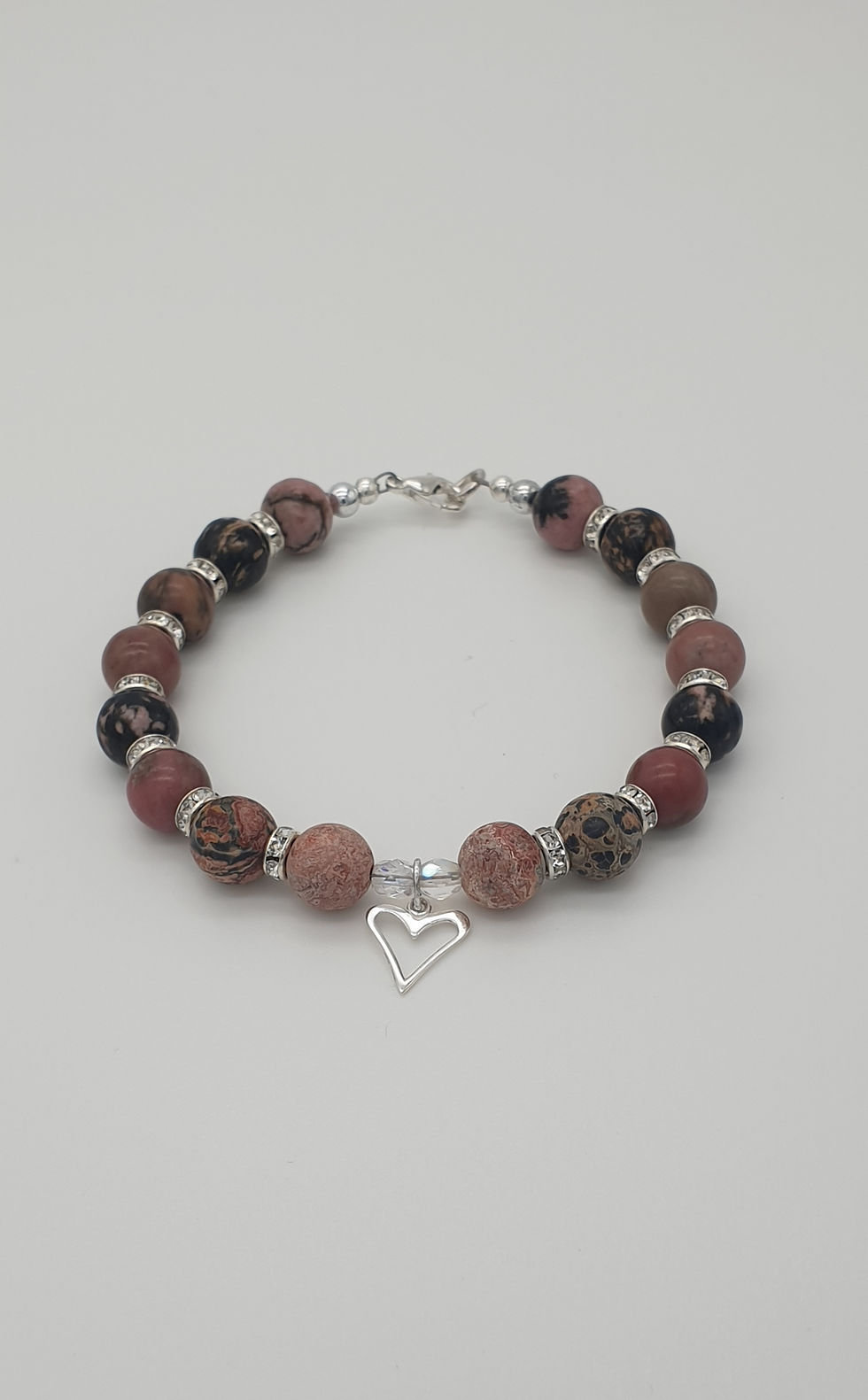 Thumbnail: Rhodonite & Leopardskin Rhyolite Bracelet
