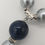 Thumbnail: Navy Blue & Silver Drop Pendant Necklace