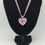 Thumbnail: Pink Heart Pendant Organza Necklace