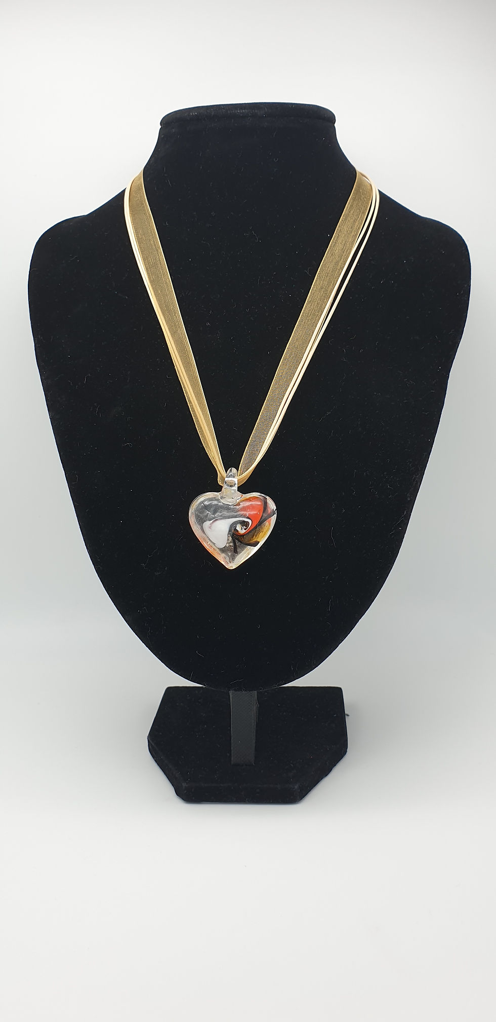 Thumbnail: Gold Heart Organza Necklace