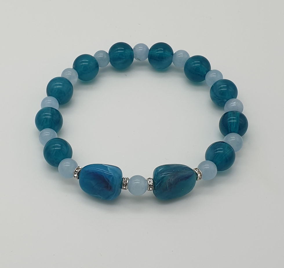 Thumbnail: Aquamarine & Teal Bead Bracelet