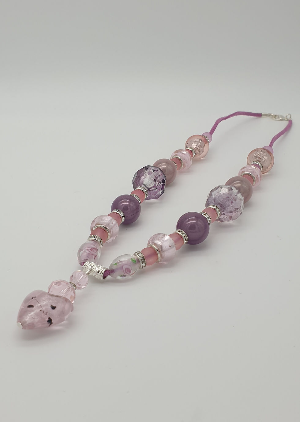 Thumbnail: Pale Pink Heart Pendant Necklace