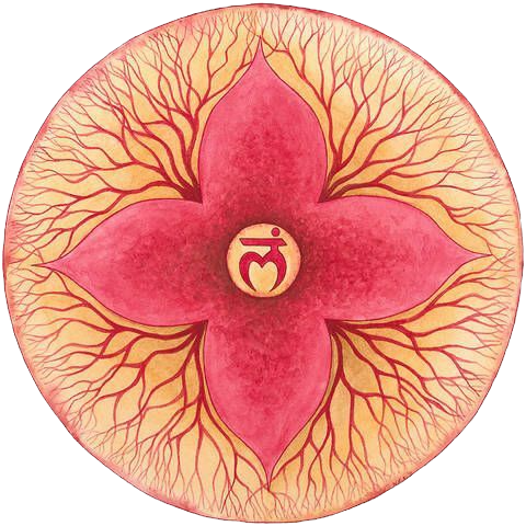 Fleur de lotus rose stylisée aux nervures rouges