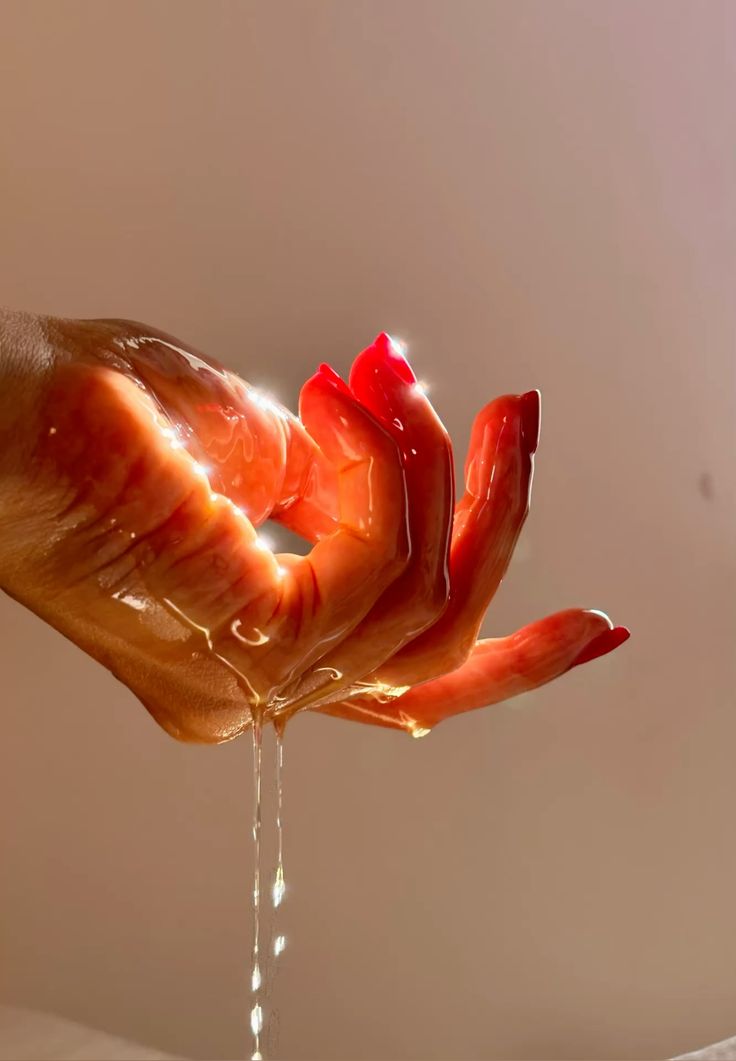 Mains tenant délicatement une fleur rouge