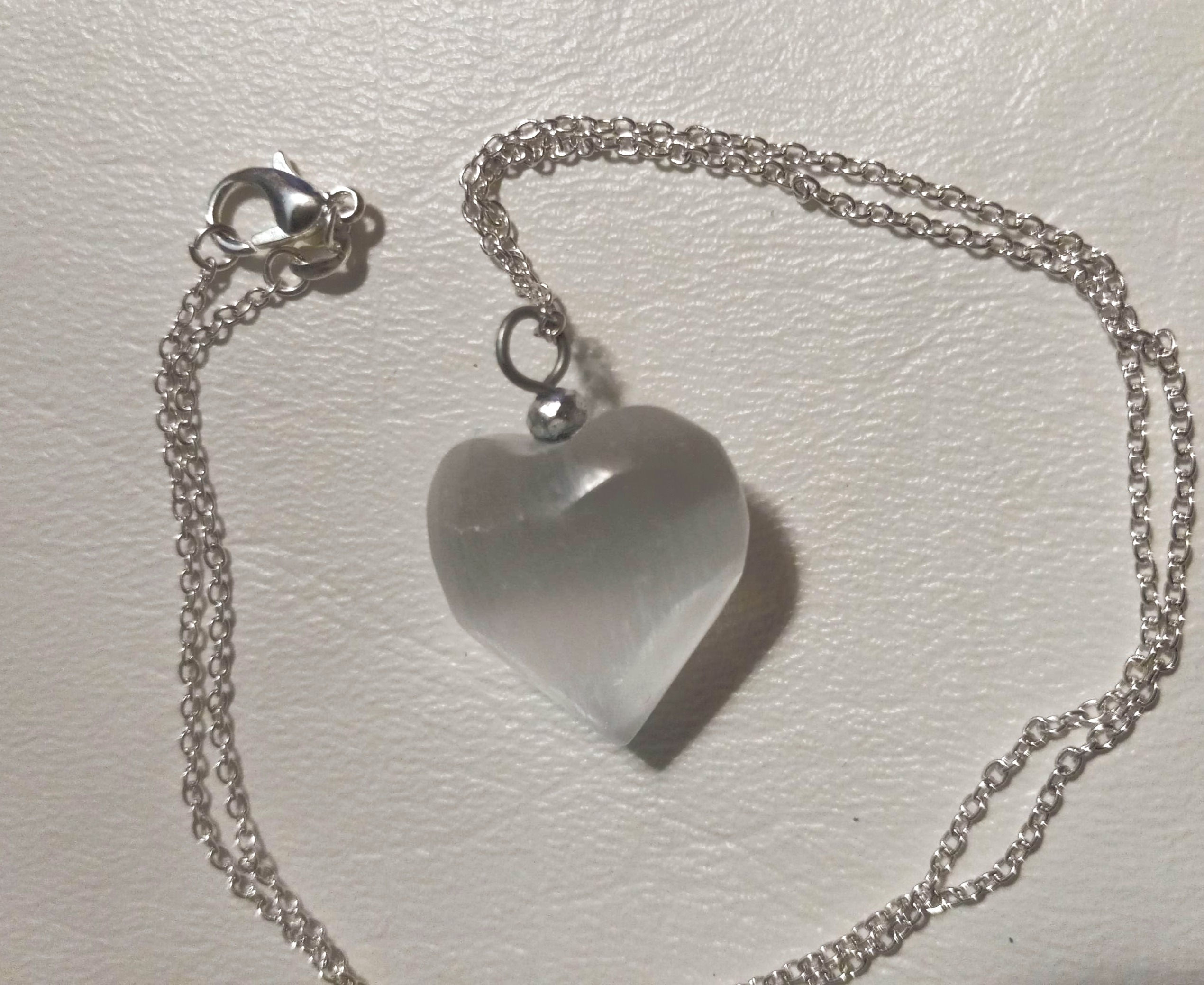 Selenite Heart Necklace