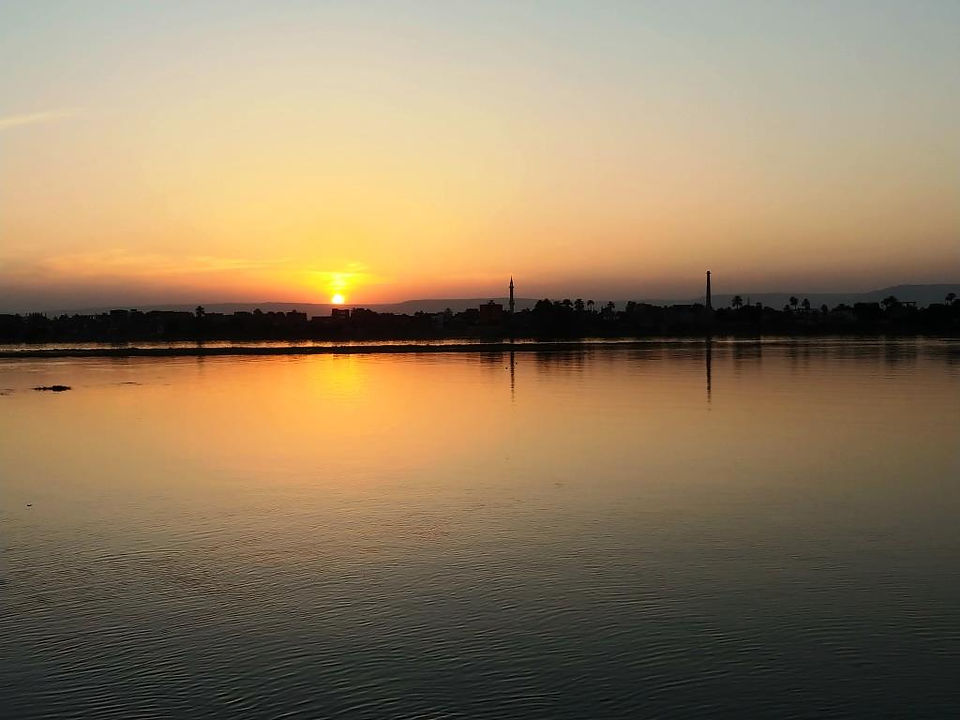 Beautiful sunset during dinner