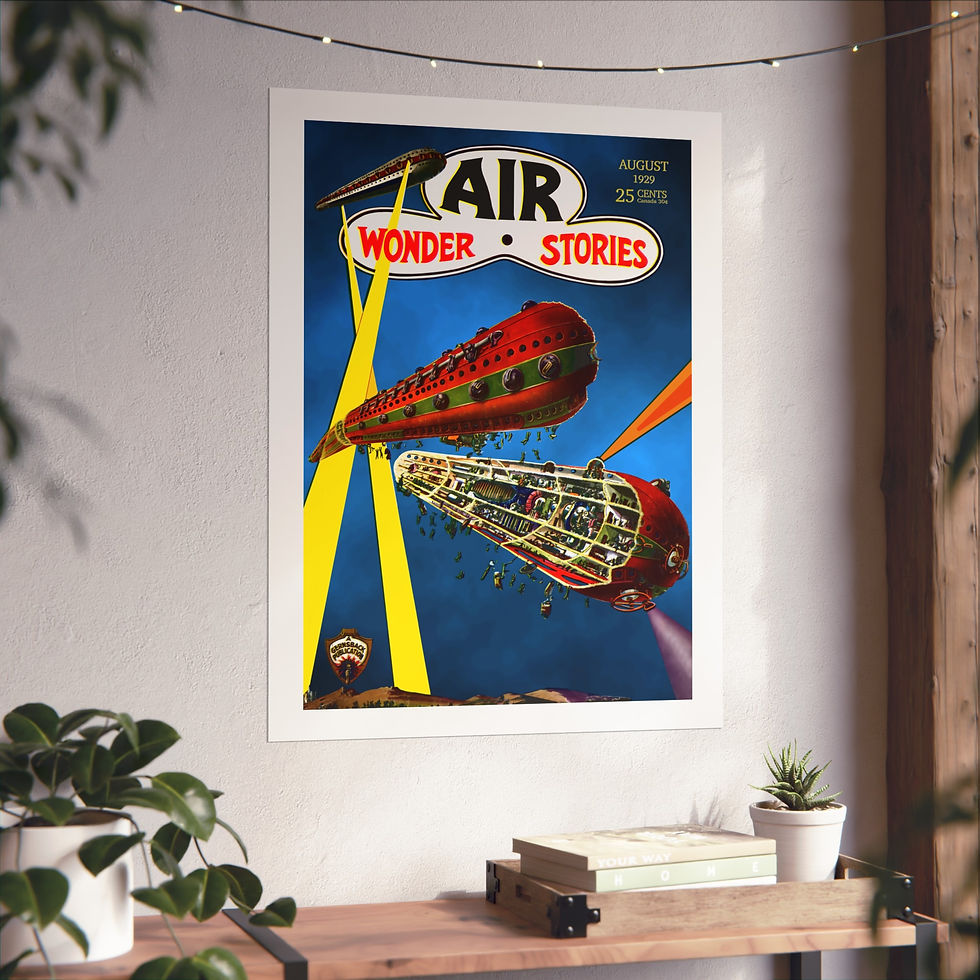 Thumbnail: Air Wonder Stories - Aug 1929 - Fine Art Posters