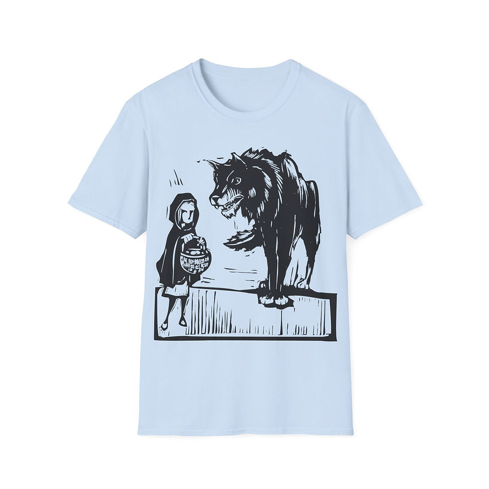 Thumbnail: Woodcut - Red Riding Hood and Wolf - Black