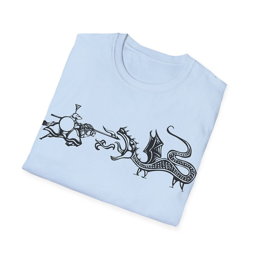 Thumbnail: Woodcut - Knight and Fire Breathing Dragon