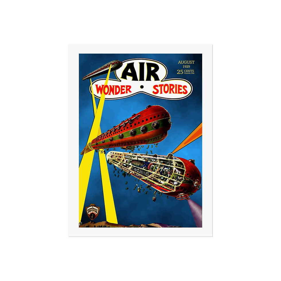 Thumbnail: Air Wonder Stories - Aug 1929 - Fine Art Posters