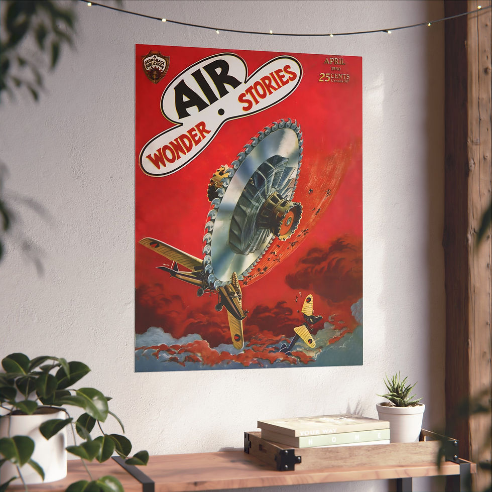 Thumbnail: Air Wonder Stories - April 1930 - Fine Art Posters