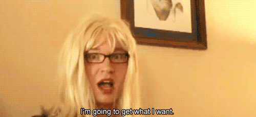 A gif from the Kelly music video 'Shoes'. Kelly says "I'm going to get what I want"