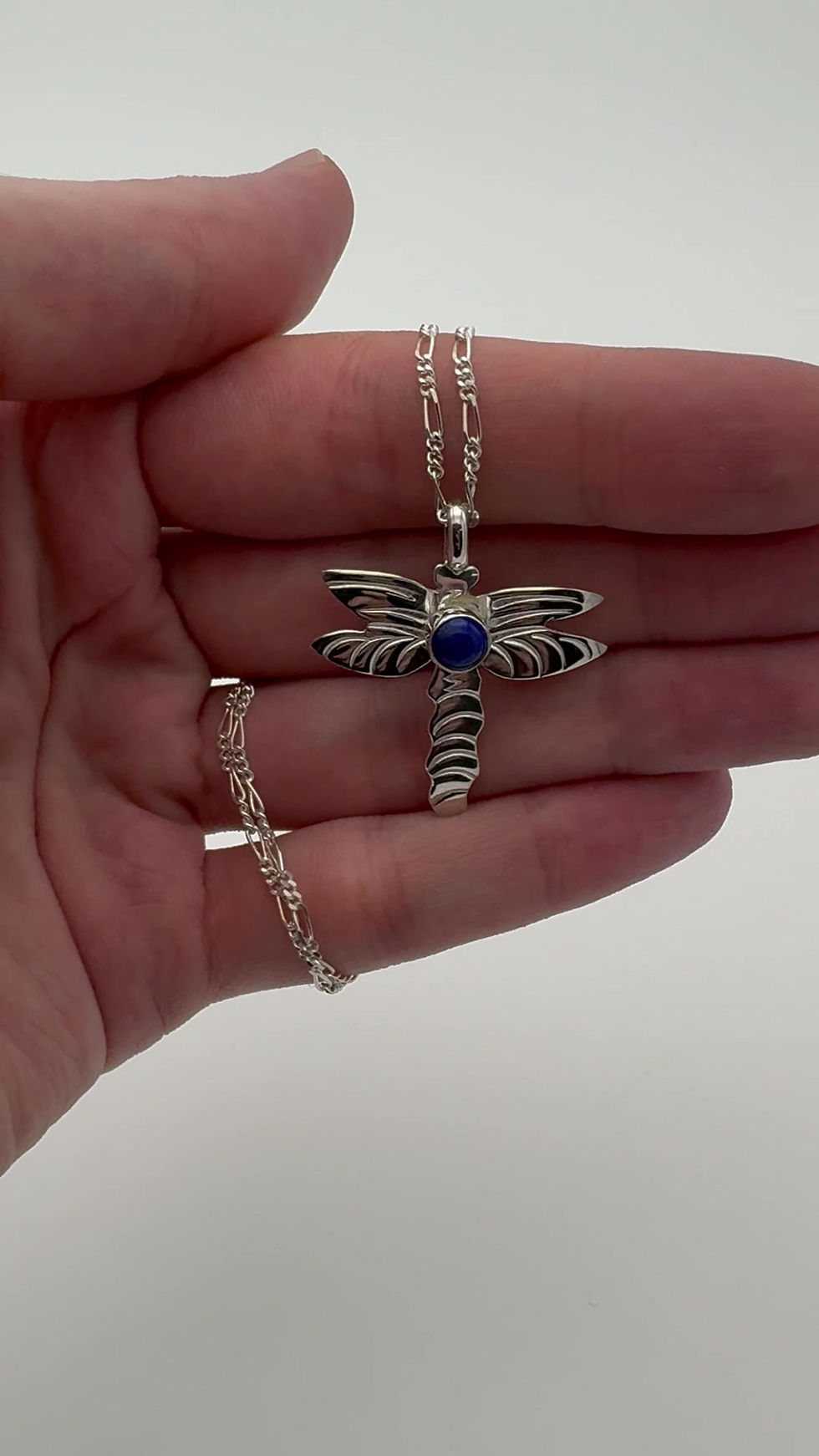 Thumbnail: Dragonfly Lapis/ Sterling Silver Neckpiece