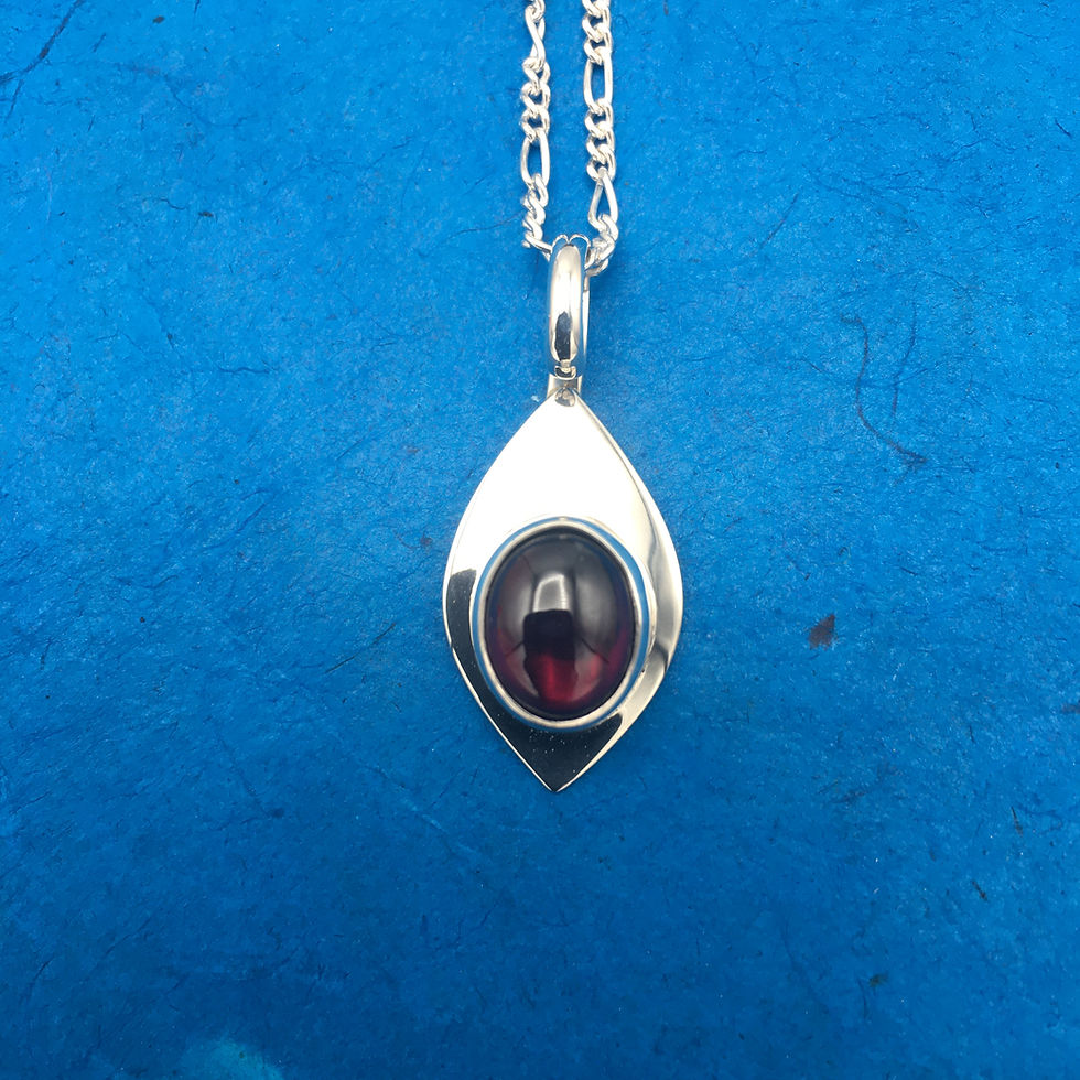 Thumbnail: Garnet Neckpiece Sterling Silver