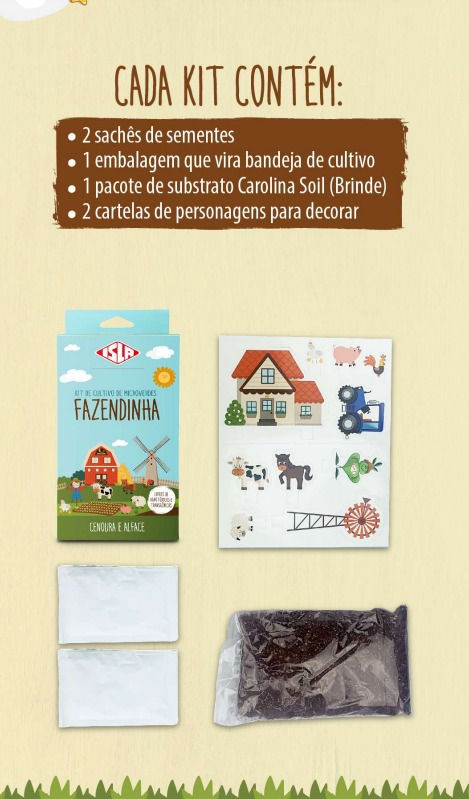 Miniatura: Kit de Cultivo de Microverdes - Fazendinha Cenoura e Alface