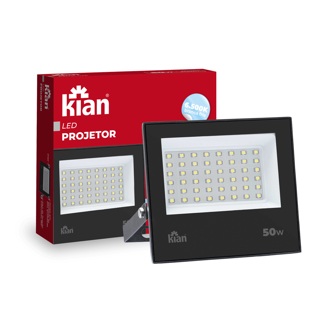 Projetor Refletor Led 50W 6.500K Branca Fria Bivolt Kian