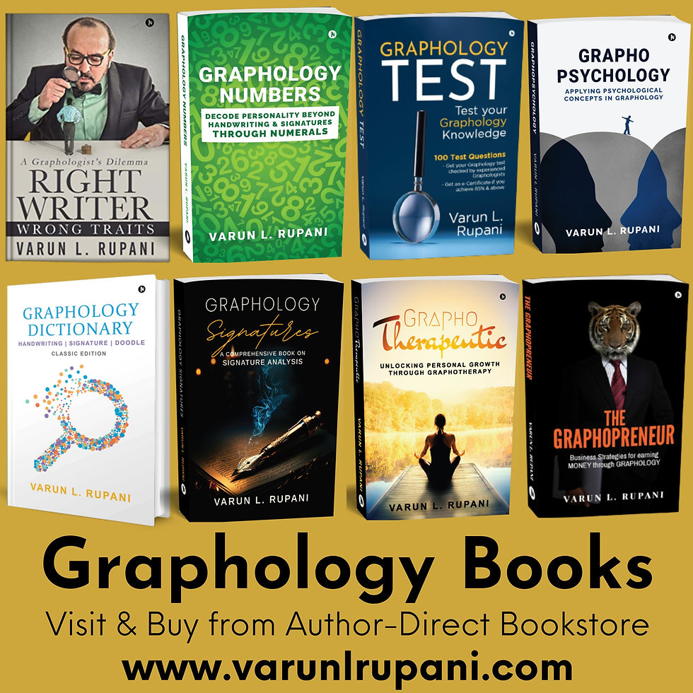 World's Leading Graphologist Varun L. Rupani
Varun L. Rupani, graphologist Varun L. Rupani, world's leading graphologist, India's leading graphologist, handwriting analysis expert India, graphology courses India, World School of Handwriting, Graphology AI platform, graphology books India, signature analysis expert, graphology TEDx talk, graphotherapy India, handwriting analysis Mumbai, graphology consultation online, graphology course online India, learn graphology India, graphology community, face reading expert India, best graphologist India, graphology expert 21 years, graphology SWOT report, varunlrupani.com, graphology signatures book, graphology kids book, graphology dictionary, graphology danger signs, the graphopreneur, graphopsychology, graphology health course, graphology advanced course