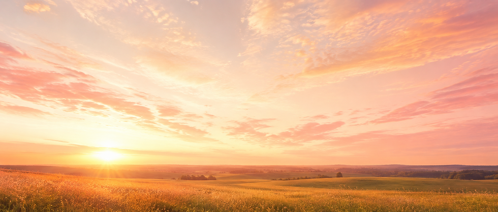 Sunrise over an open peaceful landscape