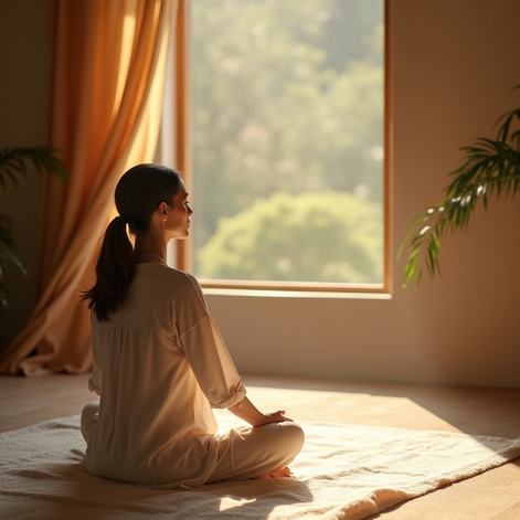 A women meditating
