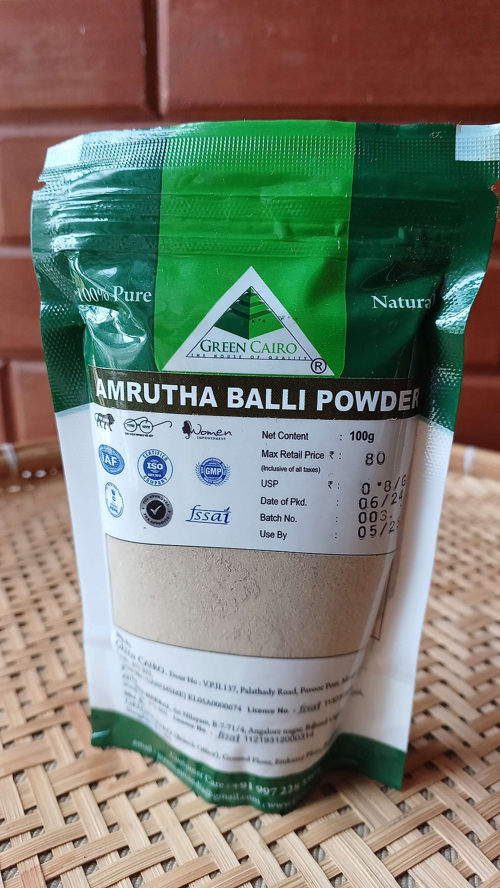 Thumbnail: Amrutha Balli Powder, 100 gms