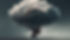 Woman with storm clouds in her head referencing too many thoughts