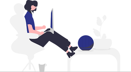 Illustration d'une femme travaillant sur son ordinateur.