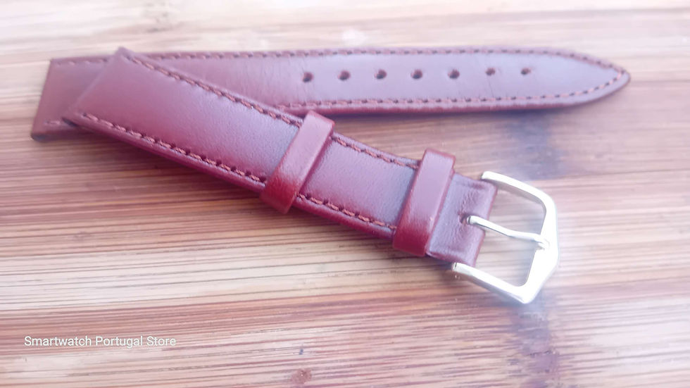 Miniatura:  18mm  Bracelete  em Pele : Castanha
