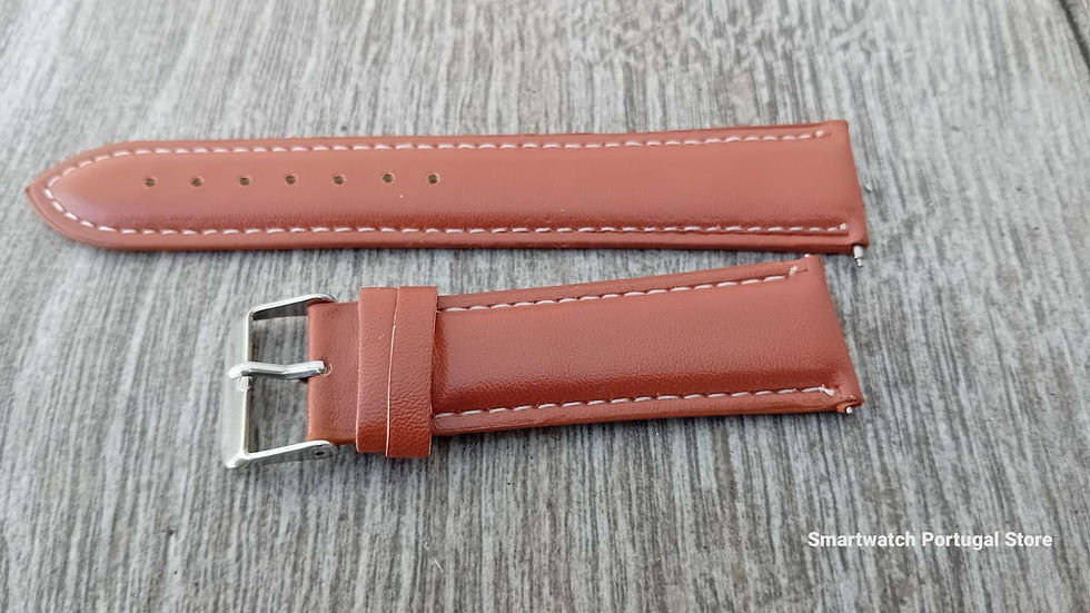 Miniatura: Bracelete 22mm em Pele/Couro : Castanha