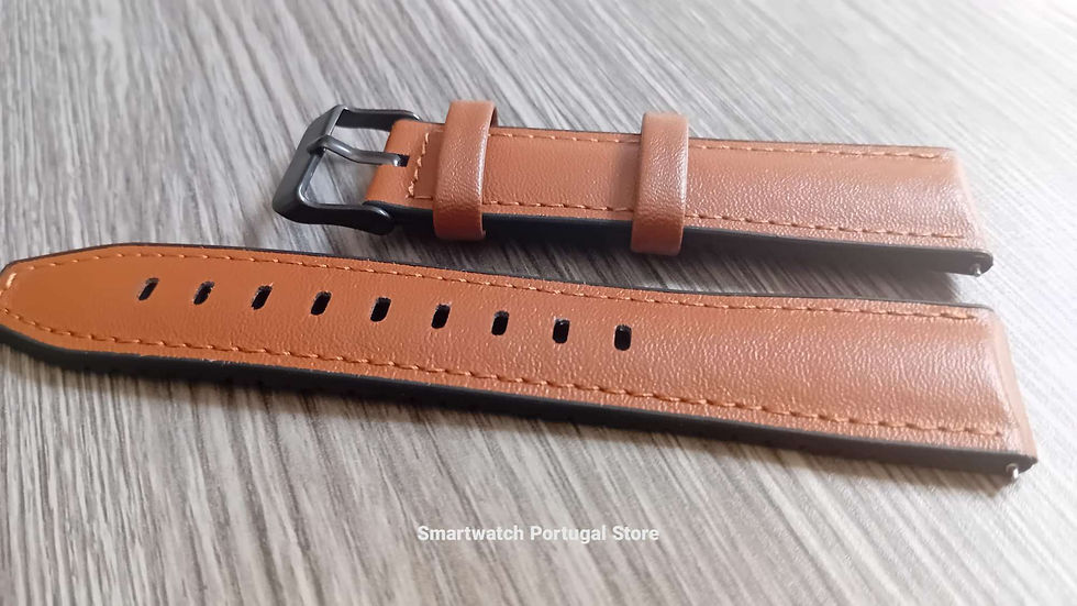 Miniatura: 22mm Bracelete em Couro e Silicone : Castanha