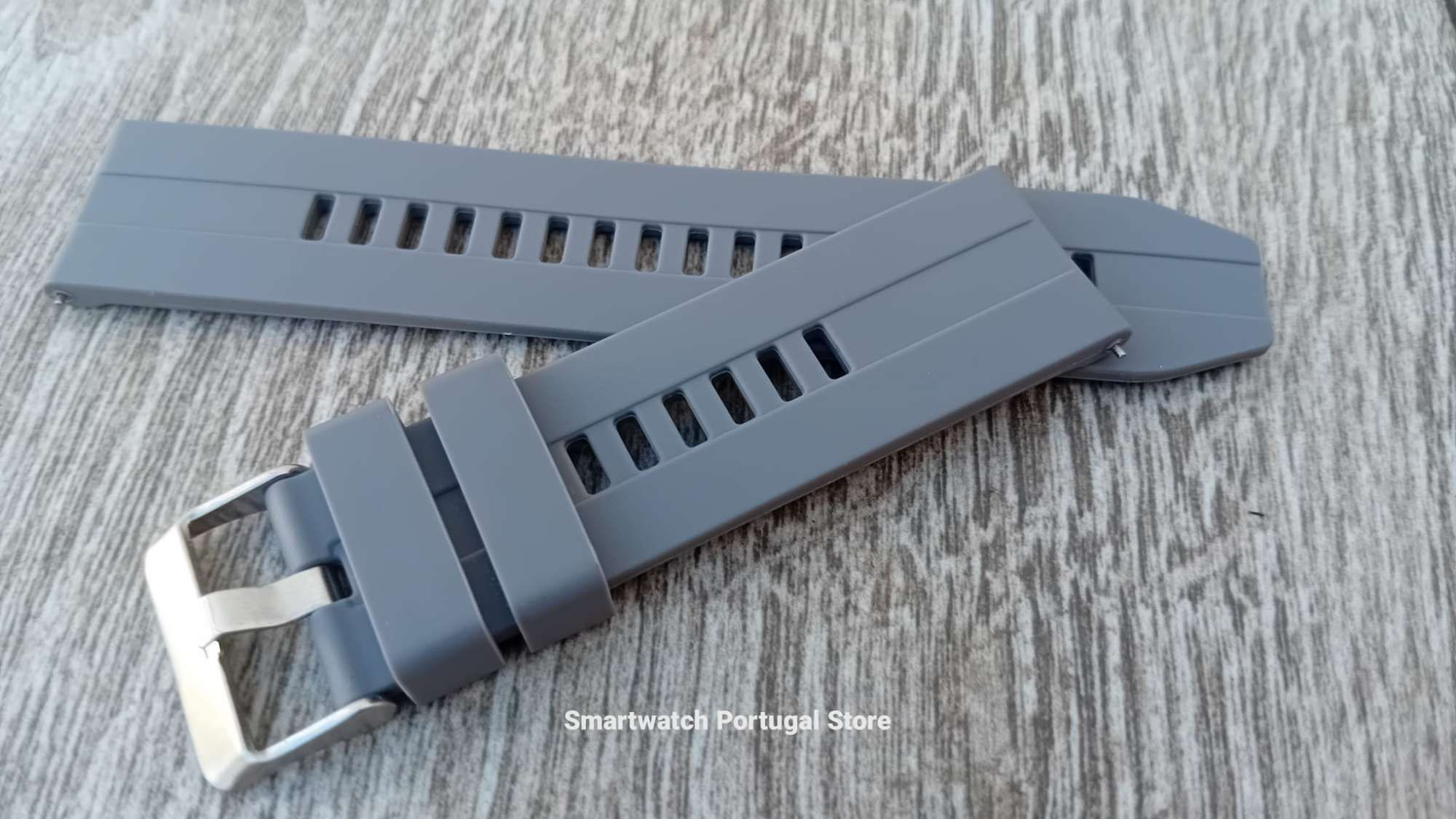 Bracelete 22mm em Silicone : Cinzenta