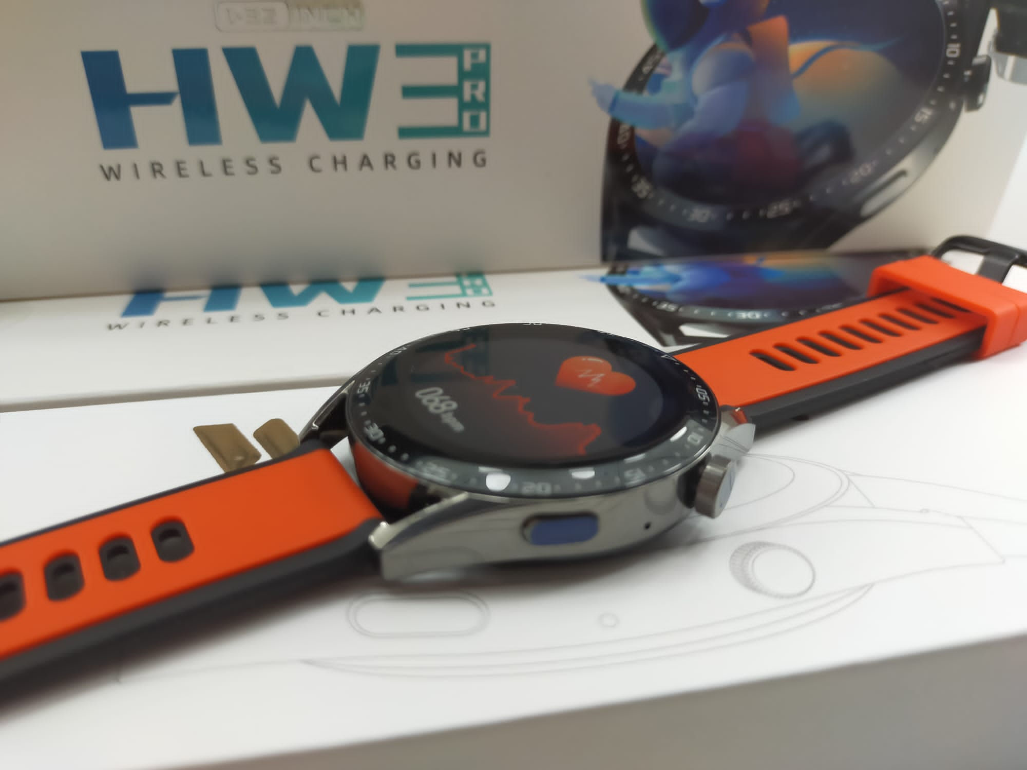 Smartwatch HW3 Pro : Vermelho/Preto