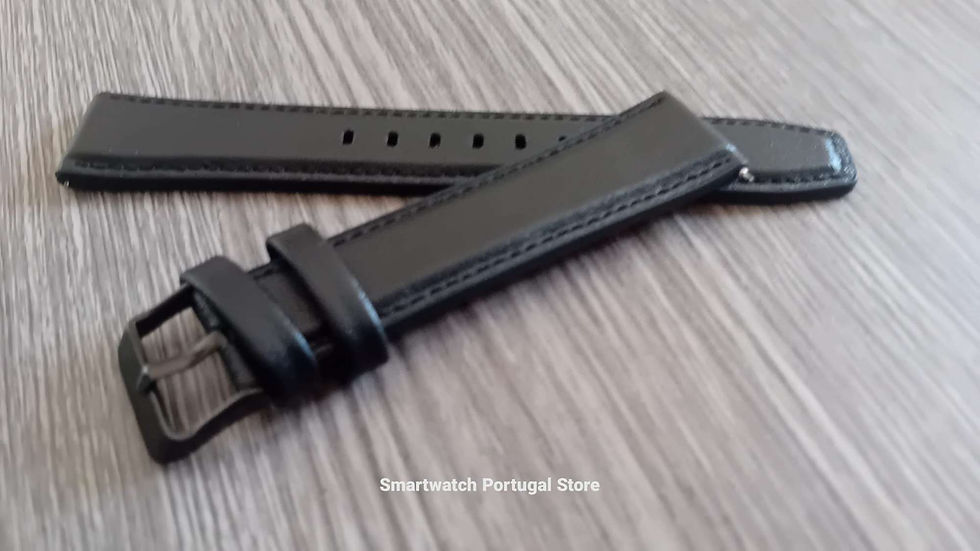 Miniatura: 20mm Bracelete em Pele e Silicone : Preta