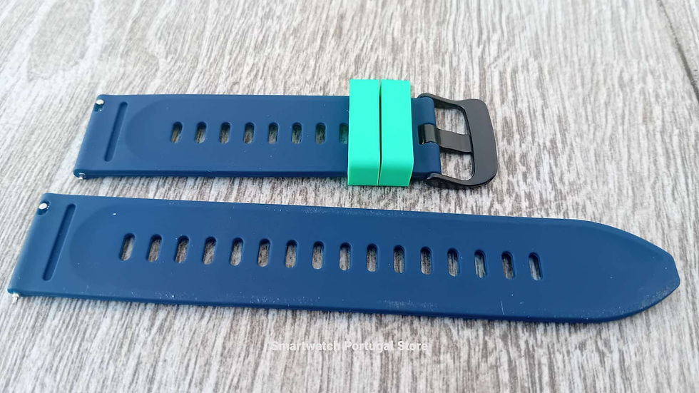 Miniatura: 22mm Bracelete em Silicone : Verde\Azul