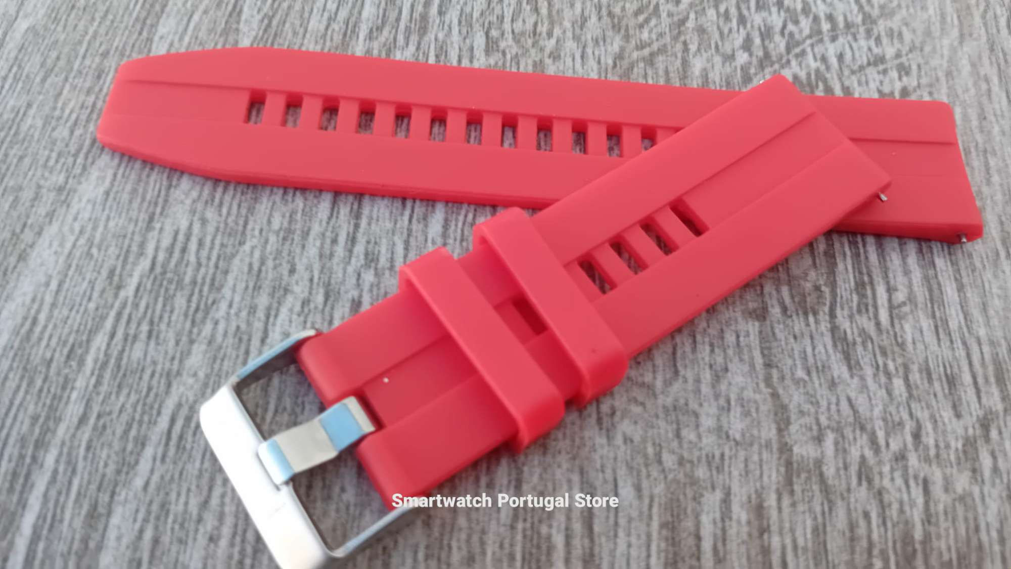 Bracelete 22mm em Silicone : Vermelho