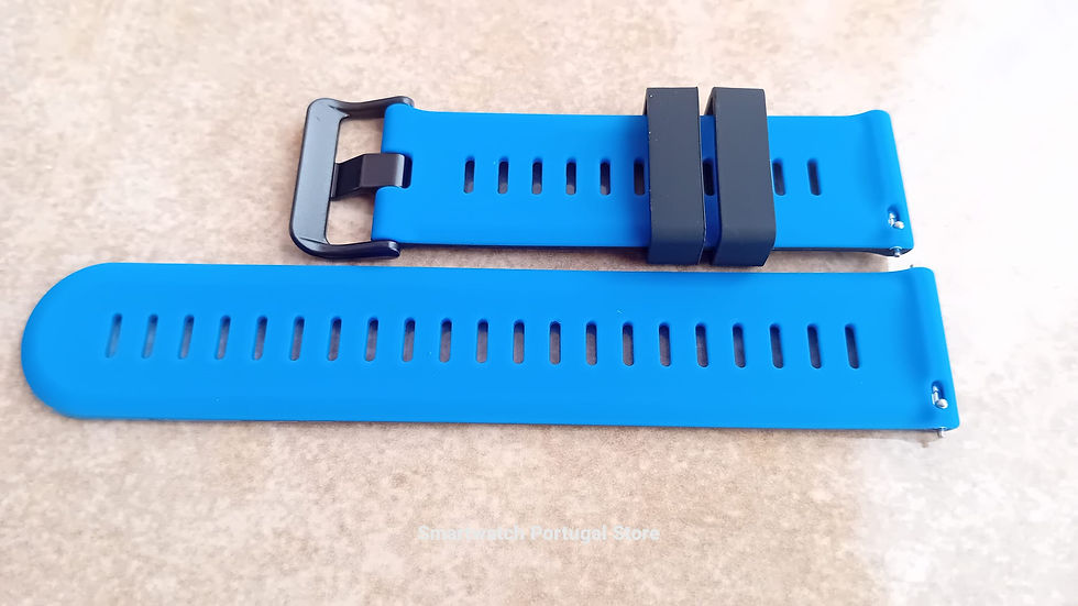 Miniatura: Bracelete 22mm em Silicone  : Preta e Azul