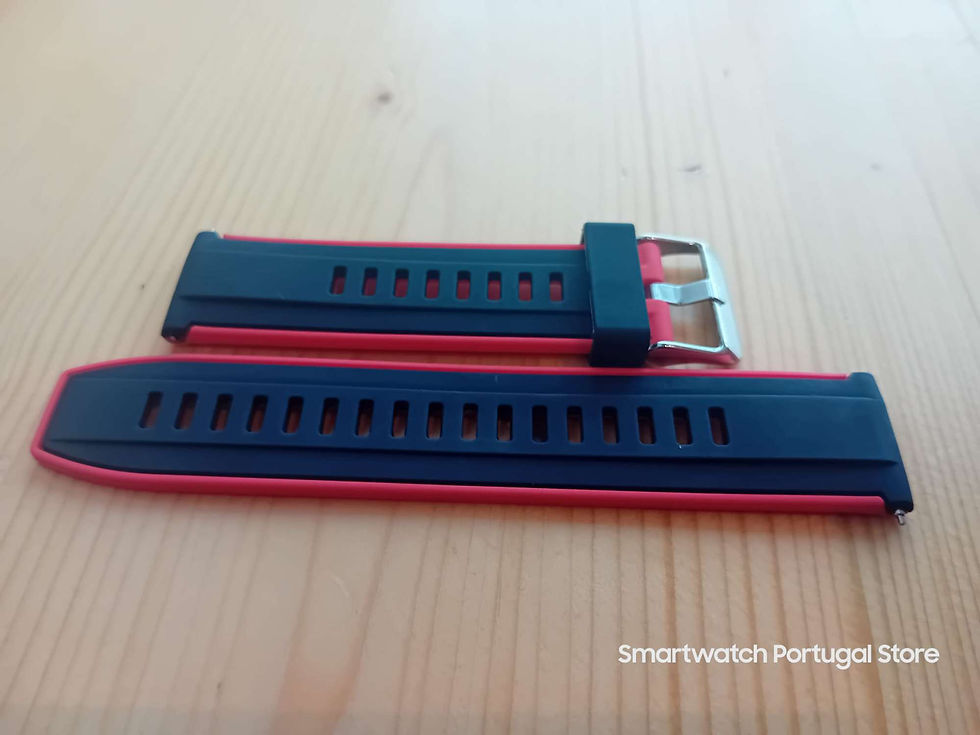 Miniatura:  Bracelete 22mm em Silicone : Preta e Vermelha