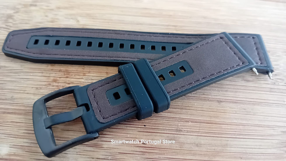 Miniatura: Bracelete em Silicone e Couro : Castanha escura